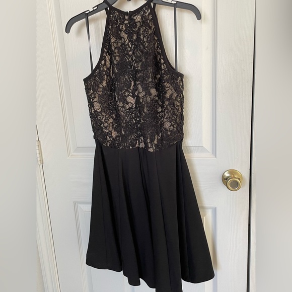 Xcape Black Cocktail Dress with Beaded Siding and Back - Picture 3 of 5